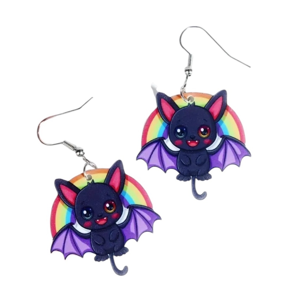 Cartoon Bat Dangle Earrings